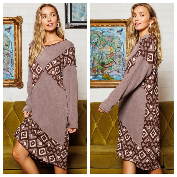 29 Boho Color block Midi Dress - Picture 3 of 4